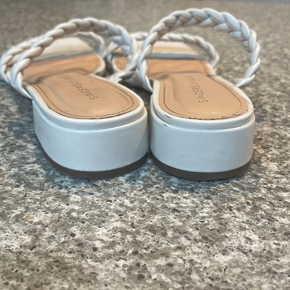 Sincerly Jules Women's White Braided Sandals - Picture 3 of 6
